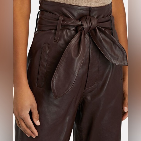 Marissa Webb Brennan Tie-Waist Leather Pants Size 6 - Picture 3 of 6